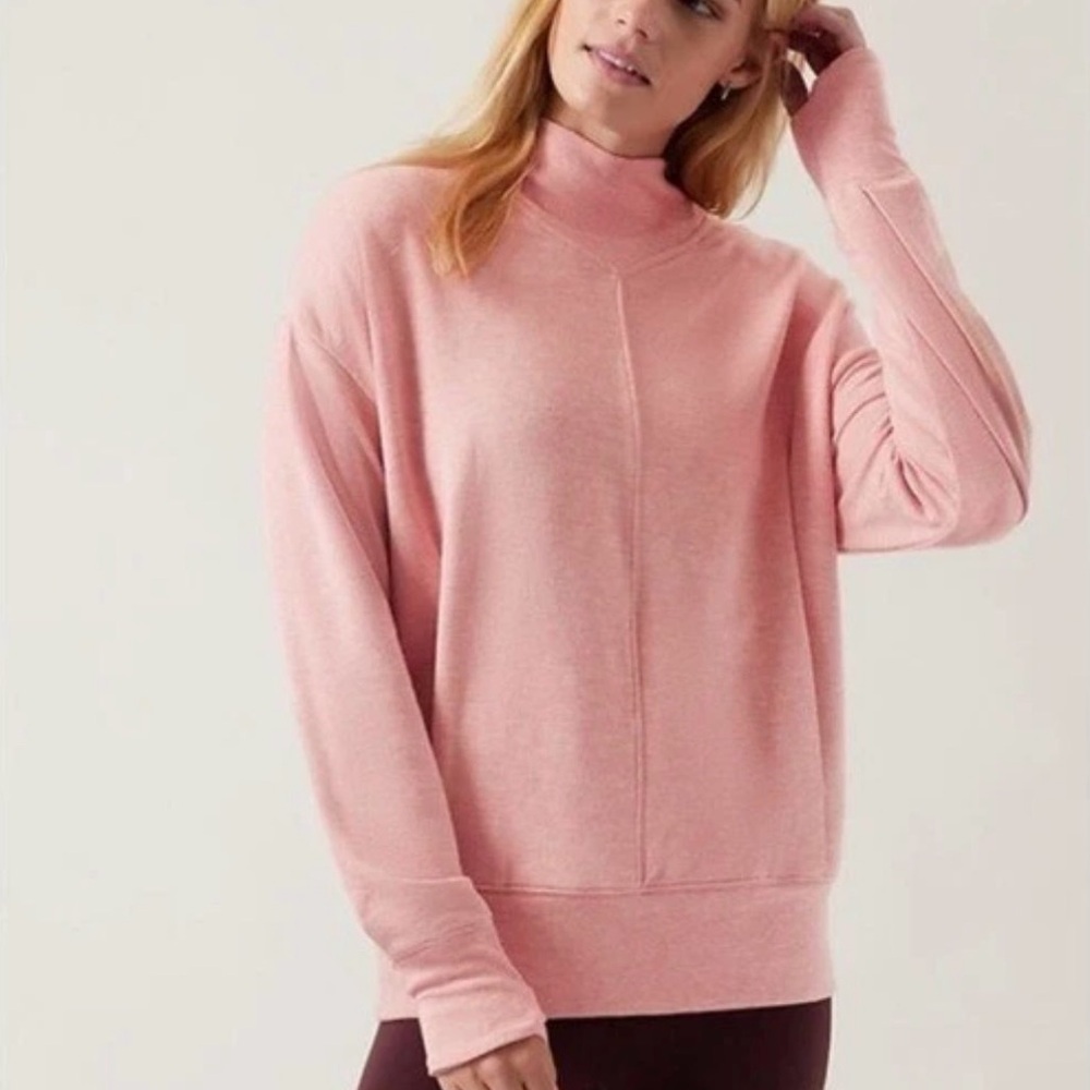 Athleta Women's Soft Pink High Neck Sweater Size XS (Oversized)